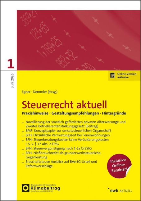 Steuerrecht aktuell 1/2026 - Anna-Lena Kalb, Sebastian Hagenkamp, Christian Kappelmann, Matthias Gries, Johannes Stößel