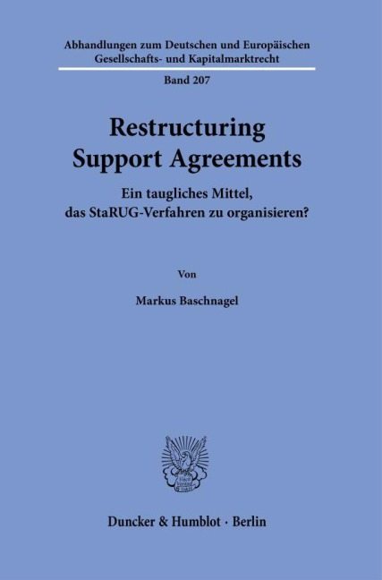 Restructuring Support Agreements. - Markus Baschnagel