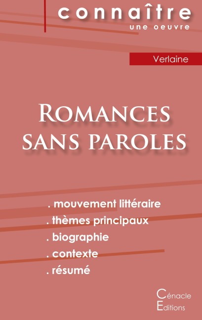 Fiche de lecture Romances sans paroles de Verlaine (Analyse littéraire de référence et résumé complet) - Paul Verlaine