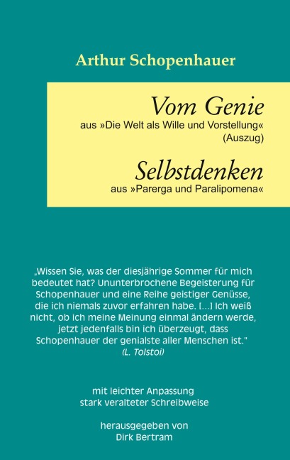 Vom Genie Selbstdenken - Arthur Schopenhauer
