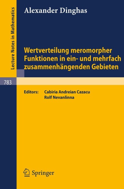 Wertverteilung meromorpher Funktionen in ein- und mehrfach zusammenhängenden Gebieten - A. Dinghas