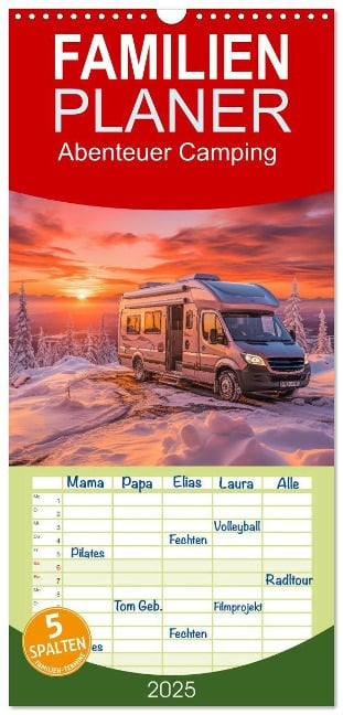 Familienplaner 2025 - Abenteuer Camping mit 5 Spalten (Wandkalender, 21 x 45 cm) CALVENDO - Steffen Gierok-Latniak