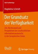 Cover-Bild zum Titel 'Der Grundsatz der Verfügbarkeit' von 'Magdalena Schmidt'