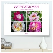 Cover-Bild zum Titel 'PFINGSTROSEN Rosen ohne Dornen (hochwertiger Premium Wandkalender 2026 DIN A2 quer), Kunstdruck in Hochglanz' von 'Gisela Kruse'