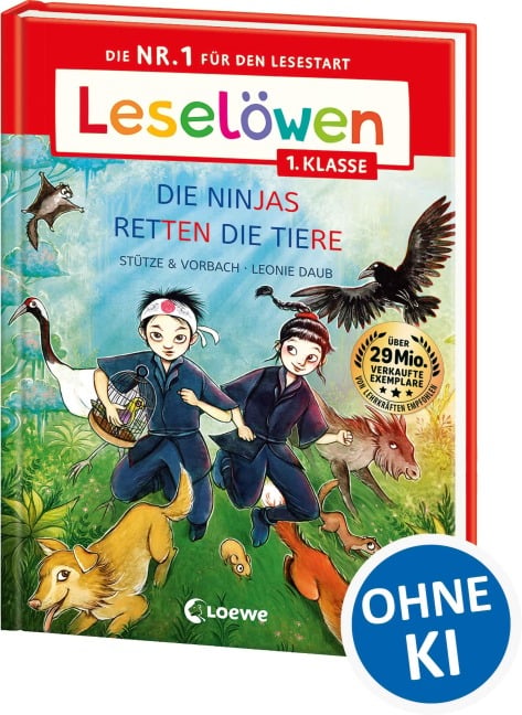 Leselöwen 1. Klasse - Die Ninjas retten die Tiere (Großbuchstabenausgabe) - Stütze & Vorbach