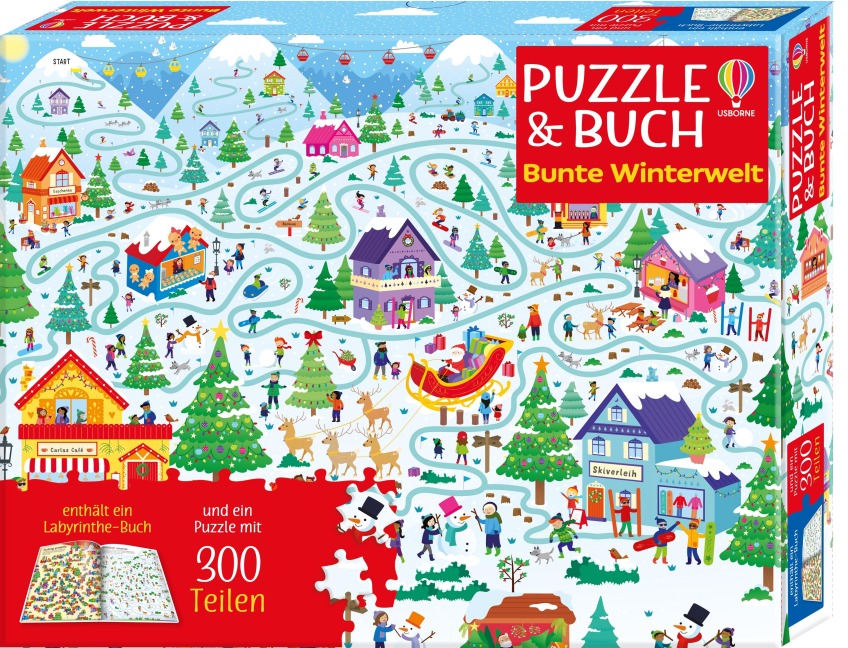 Puzzle & Buch: Bunte Winterwelt - Kate Nolan, Sam Smith