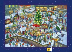 Cover-Bild zum Titel 'Wandkalender Wimmeliger Weihnachtsmarkt' von ''