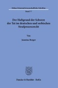 Cover-Bild zum Titel 'Der Haftgrund der Schwere der Tat im deutschen und serbischen Strafprozessrecht.' von 'Jasmina Berger'