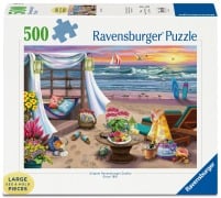 Cover-Bild zum Titel 'Erwachsenenpuzzle 500 Large Pieces - Die Oase am Strand' von ''