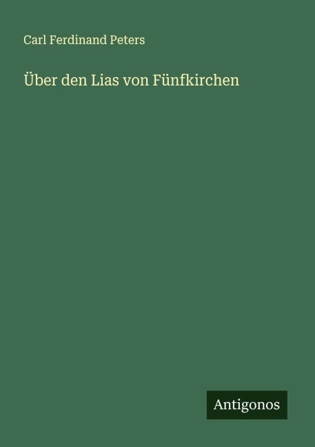 Über den Lias von Fünfkirchen - Carl Ferdinand Peters