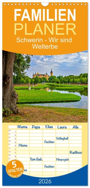 Familienplaner 2026 - Schwerin - Wir sind Welterbe mit 5 Spalten (Wandkalender, 21 x 45 cm) CALVENDO - Holger Felix