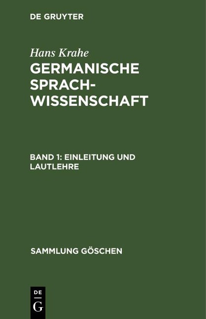 Einleitung und Lautlehre - Hans Krahe