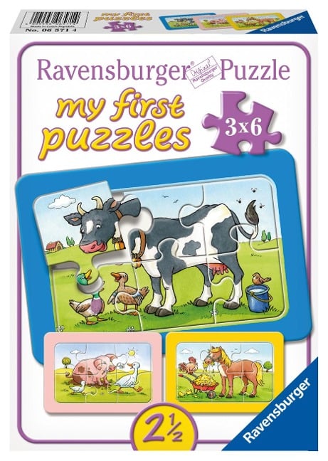Gute Tierfreunde. My first puzzle - Rahmenpuzzle 3 x 6 Teile - 