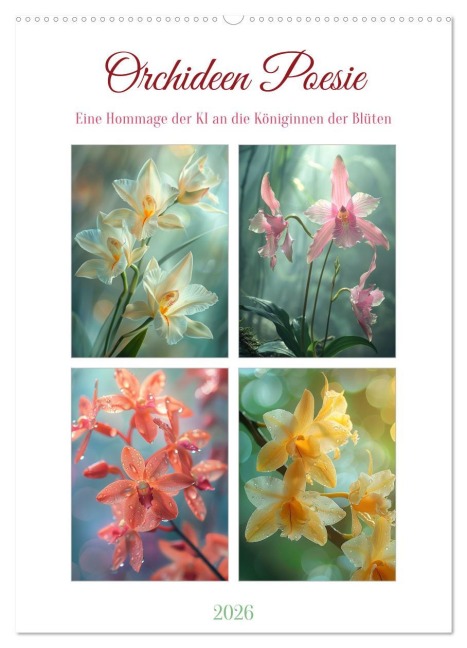 Orchideen Poesie (Wandkalender 2026 DIN A2 hoch), CALVENDO Monatskalender - Kerstin Waurick