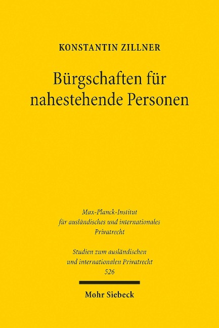 Bürgschaften für nahestehende Personen - Konstantin Zillner