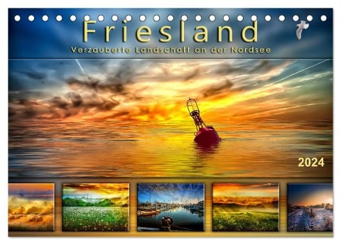 Friesland, verzauberte Landschaft an der Nordsee (Tischkalender 2024 DIN A5 quer), CALVENDO Monatskalender - Peter Roder