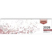 Cover-Bild zum Titel 'Tischquerkalender Perfo XL rot 2026 - 36,2x10,6 cm - 1 Woche auf 2 Seiten - Stundeneinteilung 7 - 20 Uhr - jeder Tag einzeln abtrennbar - 136-0013' von ''