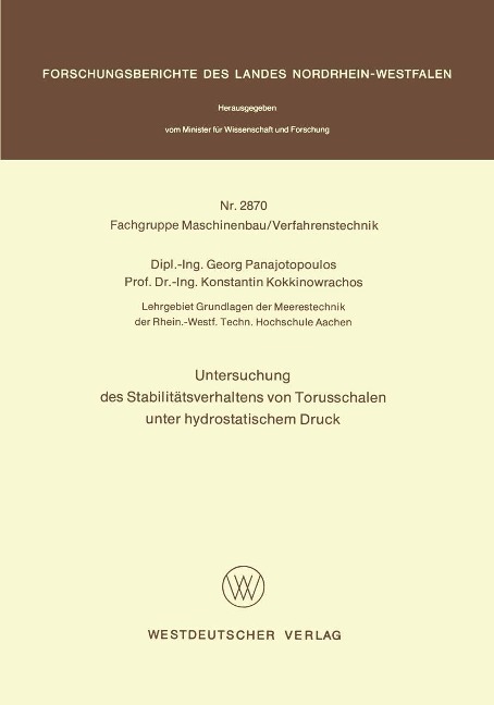 Untersuchung des Stabilitätsverhaltens von Torusschalen unter hydrostatischem Druck - Georg Panajotopoulos