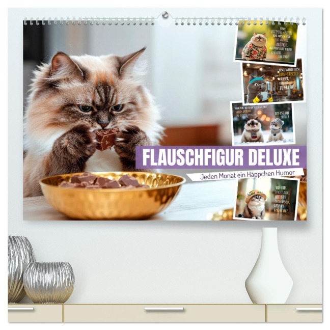 FLAUSCHFIGUR DELUXE Jeden Monat ein Häppchen Humor (hochwertiger Premium Wandkalender 2026 DIN A2 quer), Kunstdruck in Hochglanz - Melanie Viola