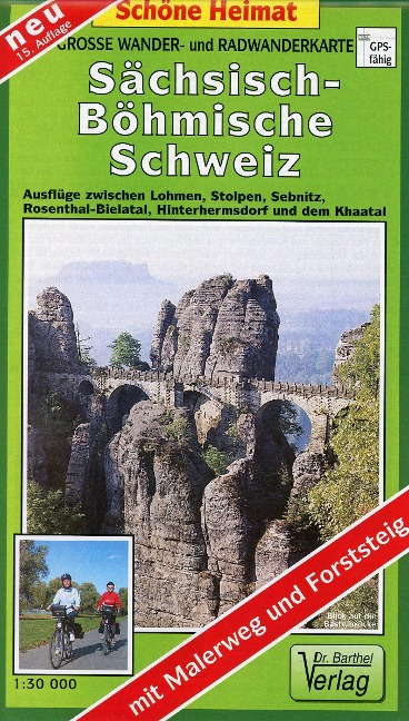 Große Wander- und Radwanderkarte Sächsisch-Böhmische Schweiz - 