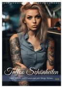 Cover-Bild zum Titel 'Tattoo Schönheiten - zwölf Monate, zwölf Frauen und jede Menge Tattoos (Wandkalender 2026 DIN A3 hoch), CALVENDO Monatskalender' von 'HollywayArt HollywayArt'