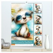 Cover-Bild zum Titel 'Liebenswerte Faultiere. Verträumte Illustrationen in zarten Farben (hochwertiger Premium Wandkalender 2026 DIN A2 hoch), Kunstdruck in Hochglanz' von 'Rose Hurley'