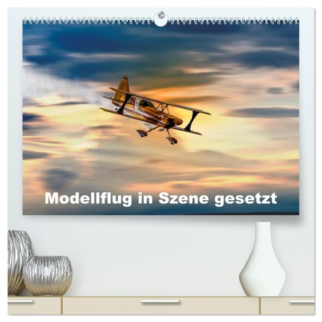 Modellflug in Szene gesetzt (hochwertiger Premium Wandkalender 2026 DIN A2 quer), Kunstdruck in Hochglanz - Dieter Gödecke