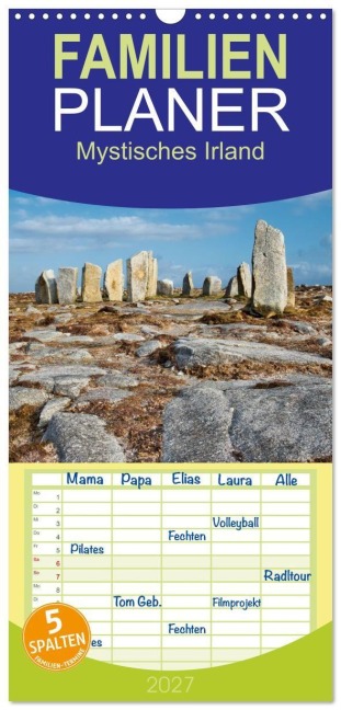 Familienplaner 2027 - Mystisches Irland mit 5 Spalten (Wandkalender, 21 x 45 cm) CALVENDO - Markus Helfferich