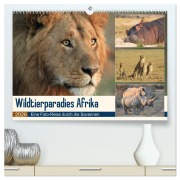 Cover-Bild zum Titel 'Wildtierparadies Afrika - Eine Foto-Reise durch die Savannen (hochwertiger Premium Wandkalender 2026 DIN A2 quer), Kunstdruck in Hochglanz' von 'Michael Herzog'