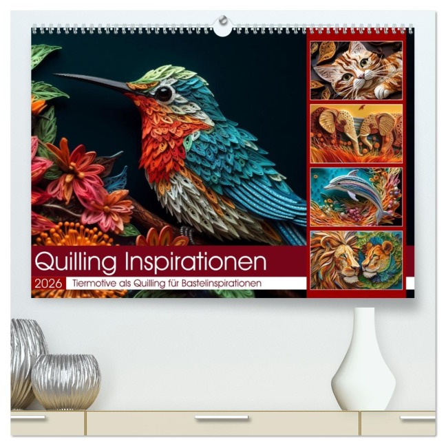 Quilling Inspirationen (hochwertiger Premium Wandkalender 2026 DIN A2 quer), Kunstdruck in Hochglanz - Kerstin Waurick