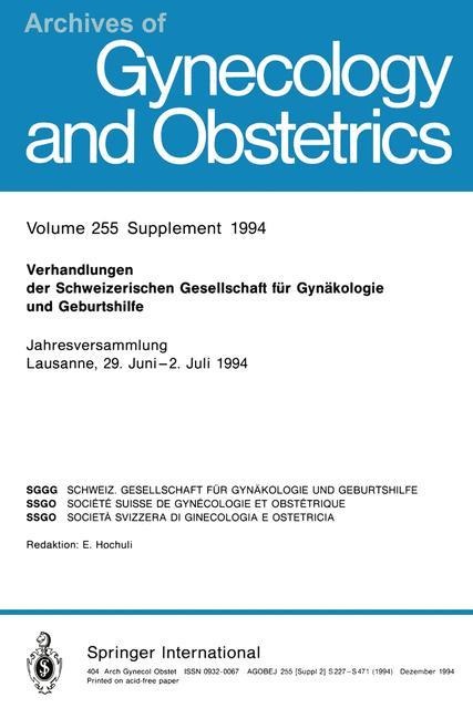 Verhandlungen der Schweizerischen Gesellschaft für Gynäkologie und Geburtshilfe - Ernst Hochuli