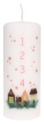Cover-Bild zum Titel 'Butzon & Bercker Stumpenkerze Adventskerze - weiße Wachs-Kerze mit Druckmotiv, Höhe 15 cm, Brenndauer ca. 45 Stunden, festliche Dekoration für die Adventszeit' von ''