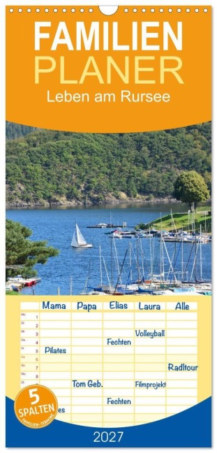 Familienplaner 2027 - Leben am Rursee mit 5 Spalten (Wandkalender, 21 x 45 cm) CALVENDO - Jean-Louis Glineur