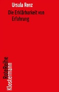 Cover-Bild zum Titel 'Die Erklärbarkeit von Erfahrung' von 'Ursula Renz'