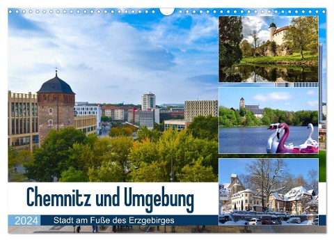 Chemnitz und Umgebung (Wandkalender 2024 DIN A3 quer), CALVENDO Monatskalender - Klaus-Peter Huschka u. a.