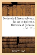 Cover-Bild zum Titel 'Notice de Différens Tableaux Des Écoles Italienne, Flamande Et Françoise. Vente 6 (8) Mai 1783' von 'Sans Auteur'