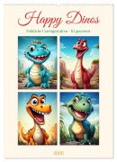 Cover-Bild zum Titel 'Happy Dinos (Wandkalender 2026 DIN A2 hoch), CALVENDO Monatskalender' von 'Cathrin Illgen'