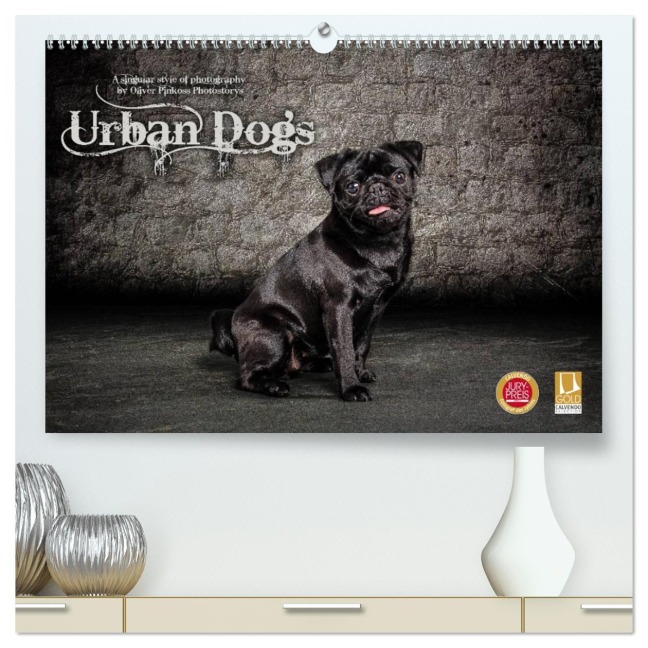 Urban Dogs - Hundekalender der anderen Art (hochwertiger Premium Wandkalender 2026 DIN A2 quer), Kunstdruck in Hochglanz - Oliver Pinkoss Photostorys