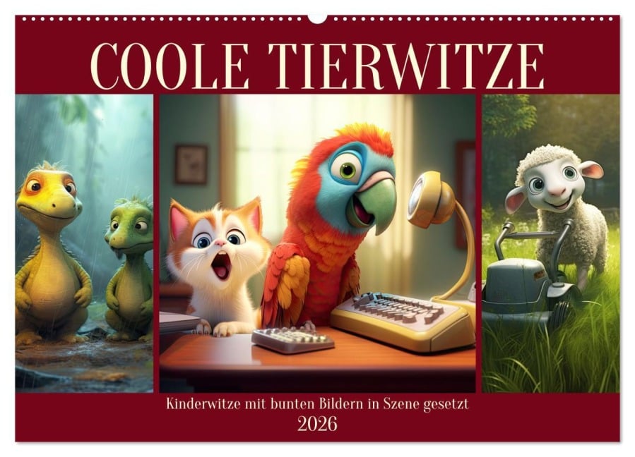 Coole Tierwitze (Wandkalender 2026 DIN A2 quer), CALVENDO Monatskalender - Sabine Löwer
