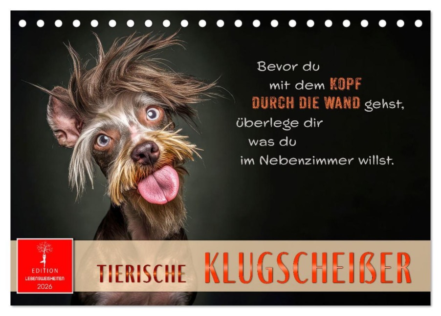Tierische Klugscheißer (Tischkalender 2026 DIN A5 quer), CALVENDO Monatskalender - Peter Roder
