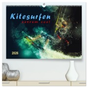 Cover-Bild zum Titel 'Kitesurfen extrem cool (hochwertiger Premium Wandkalender 2026 DIN A2 quer), Kunstdruck in Hochglanz' von 'Peter Roder'