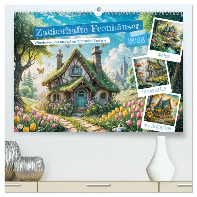 Zauberhafte Feenhäuser - Wunderwelt der magischen Orte voller Fantasie (hochwertiger Premium Wandkalender 2026 DIN A2 quer), Kunstdruck in Hochglanz - Anja Frost