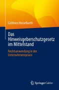 Cover-Bild zum Titel 'Das Hinweisgeberschutzgesetz im Mittelstand' von 'Cathleen Hesselbarth'