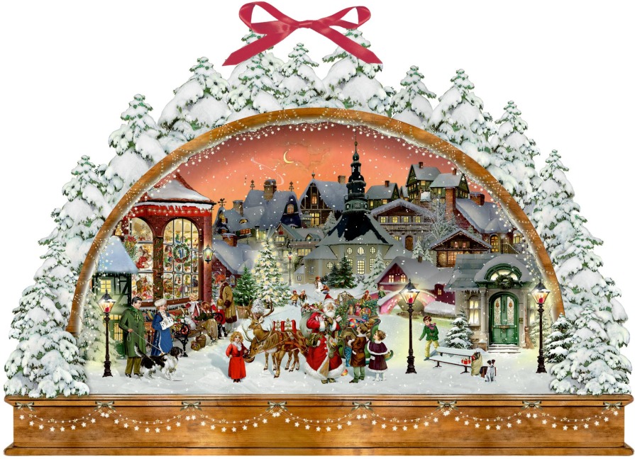 Wand-Adventskalender - Nostalgischer Lichterbogen - 