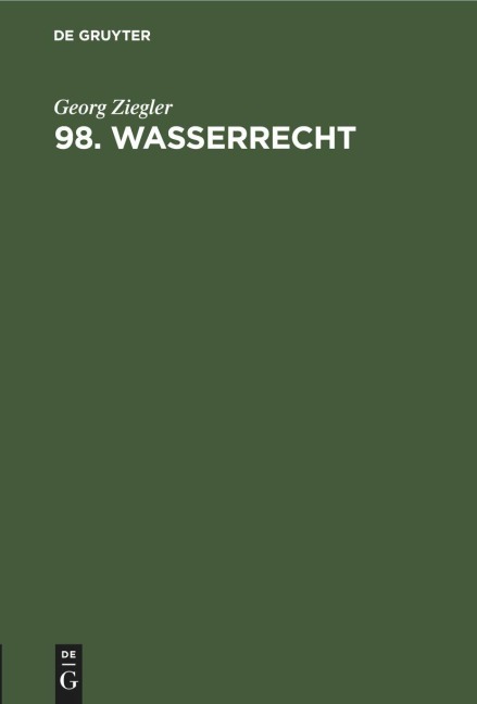 98. Wasserrecht - Georg Ziegler