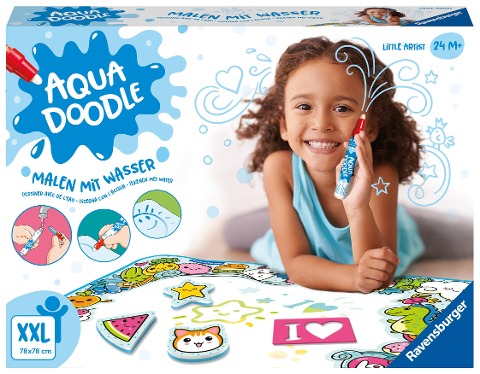 Ravensburger 4572 Little Artist - Fleckenfreier bunter XXL-Malspaß mit Wasser - Mit Stift und 4 Schablonen - Erstes Malset für Kinder ab 2 Jahren - 