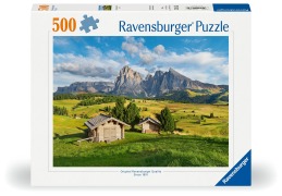 Cover-Bild zum Titel 'Erwachsenenpuzzle 500 Teile - Dolomitenidylle Seiser Alm' von ''