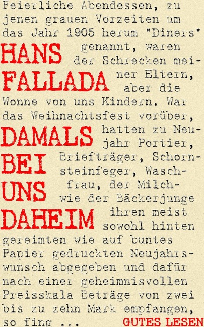 Damals bei uns daheim - Hans Fallada