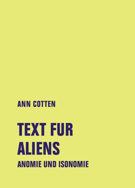 Text fur Aliens - Ann Cotten
