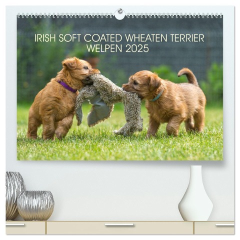 IRISH SOFT COATED WHEATEN TERRIER WELPEN 2025 (hochwertiger Premium Wandkalender 2025 DIN A2 quer), Kunstdruck in Hochglanz - Annett Mirsberger